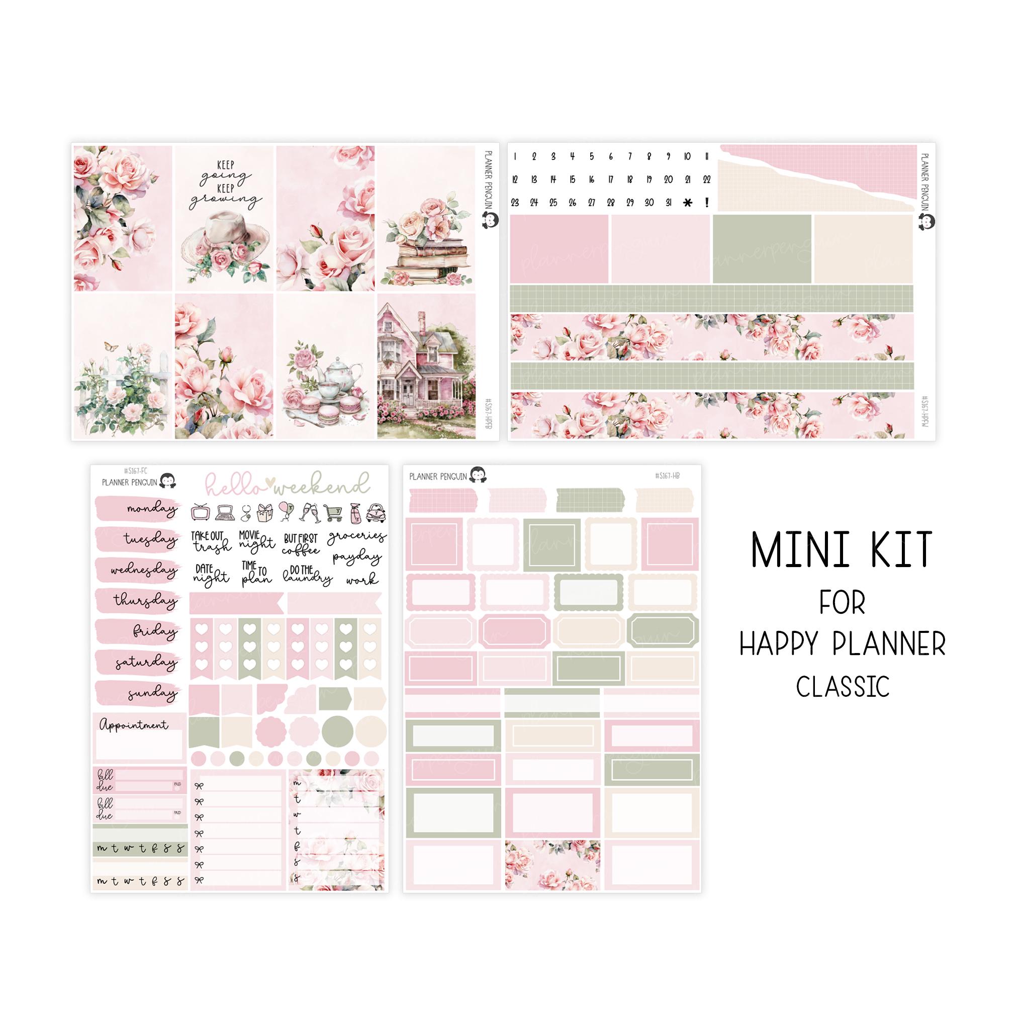 Rose Cottage Weekly Kit Stickers for Vertical Planner or Happy Planner ...
