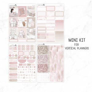 Puede incluir: Un conjunto de pegatinas para planificadores de color rosa y marr&oacute;n con un dise&ntilde;o de purpurina. Las pegatinas incluyen una variedad de formas, incluyendo cuadrados, c&iacute;rculos y corazones. Las pegatinas tambi&eacute;n incluyen texto como "Lunes", "Martes", "Mi&eacute;rcoles", "Jueves", "Viernes", "S&aacute;bado", "Domingo" y "fin de semana".