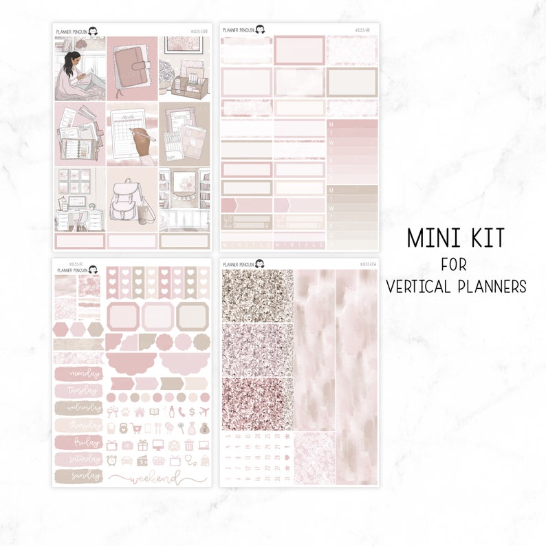Puede incluir: Un conjunto de pegatinas para planificadores de color rosa y marr&oacute;n con un dise&ntilde;o de purpurina. Las pegatinas incluyen una variedad de formas, incluyendo cuadrados, c&iacute;rculos y corazones. Las pegatinas tambi&eacute;n incluyen texto como "Lunes", "Martes", "Mi&eacute;rcoles", "Jueves", "Viernes", "S&aacute;bado", "Domingo" y "fin de semana".