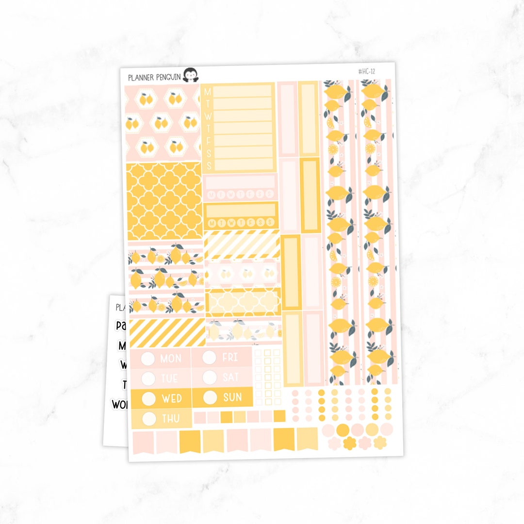 Pink Lemonade Hobonichi Cousin Weekly Sticker Kit // Cousin A5 // #HC ...