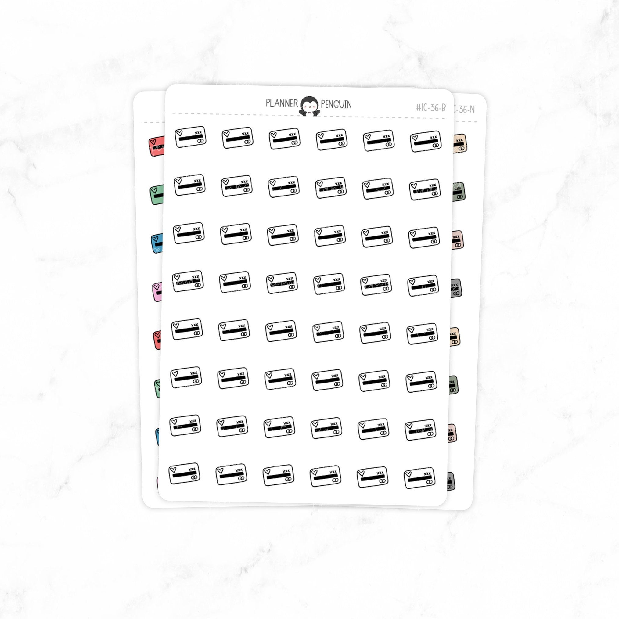 Credit Card - Doodle Icon Stickers | Multi Color | Neutral Color ...