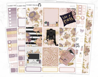 Like A Boss Full Weekly Kit Stickers For Vertical planner or Mambi Happy Planner // #S93