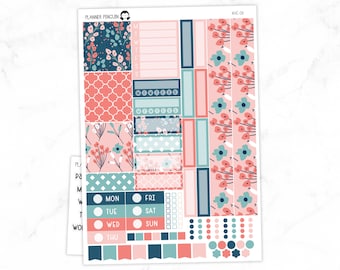 Summer Florals Hobonichi Cousin Weekly Sticker Kit // Cousin A5   // #HC-08