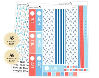 Nautique - Trousse quotidienne - Hobonichi Cousin A5 , A6 original Techo // #DK-14