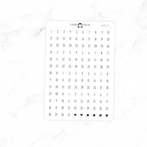 Date Dots Aufkleber - Matt Abnehmbarer | Funktionale Planer Sticker // #DATES-01