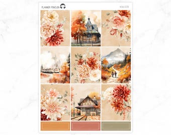Autumn Journey Weekly Kit Stickers For Vertical planner or Happy Planner // #S161
