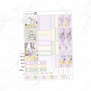 Kit de adesivos semanais Honey Lavender Hobonichi Cousin Cousin A5 // #HC-79