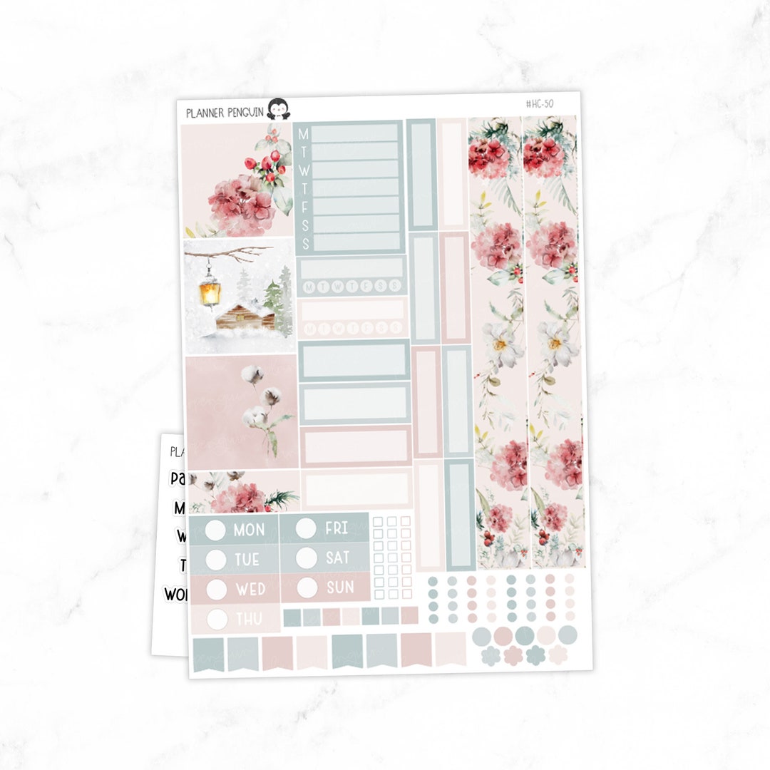 Beautiful Winter Hobonichi Cousin Weekly Sticker Kit // Cousin A5 // # ...