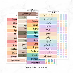 Adesivos Hobonichi Cousin Yearly Index // Cousin A5 // #HC-INDEX