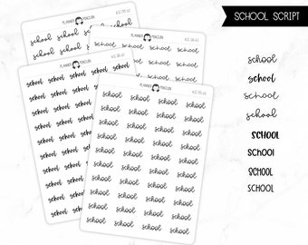 School- Script Stickers | Typography stickers | Matte Removable | Functional Planner stickers // #SC-60