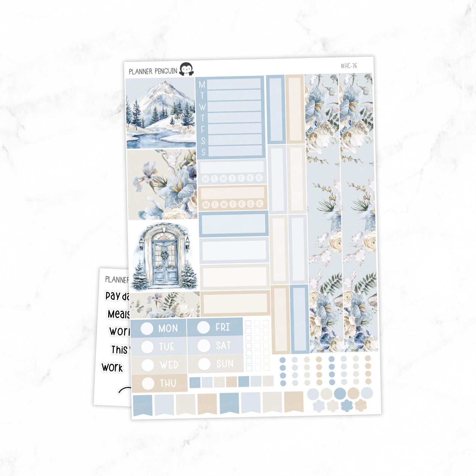 Snow Day Hobonichi Cousin Weekly Sticker Kit Cousin A5 // #HC-76 - Etsy