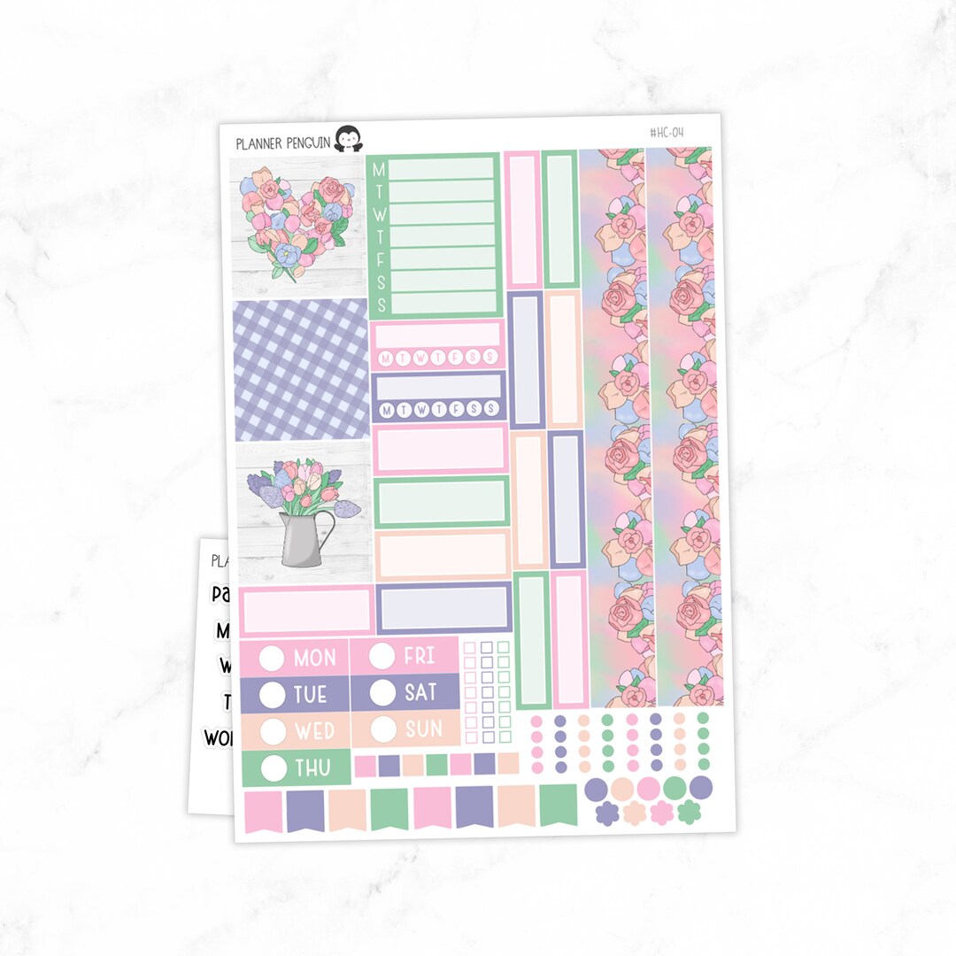Blooms Hobonichi Cousin Weekly Sticker Kit // Cousin A5 // #HC-04 - Etsy