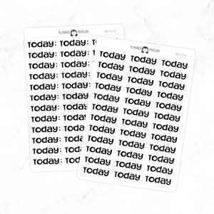 Today - Autocollants épais | Stickers typographiques | Amovible mat | Stickers fonctionnels // #DS-03