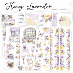 Honey Lavender - Decorative Kit | Deco stickers | Floral Deco | Journaling | Bullet Journal  // #DK-165