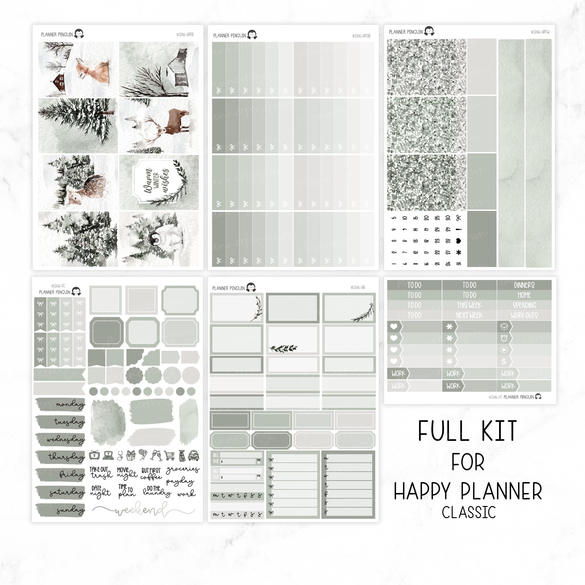 Winter Wonderland Weekly Kit Stickers for Vertical Planner or Happy ...