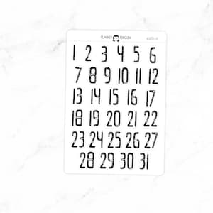Date Number Stickers - Matte Removable | Functional Planner stickers // #DATES-04