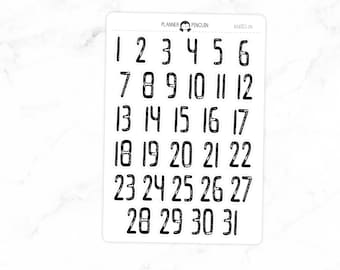 Date Number Stickers - Matte Removable | Functional Planner stickers // #DATES-04