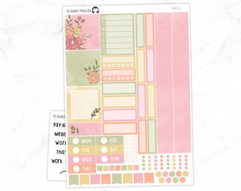 Vibrant Floral Hobonichi Cousin Weekly Sticker Kit // Cousin A5   // #HC-61