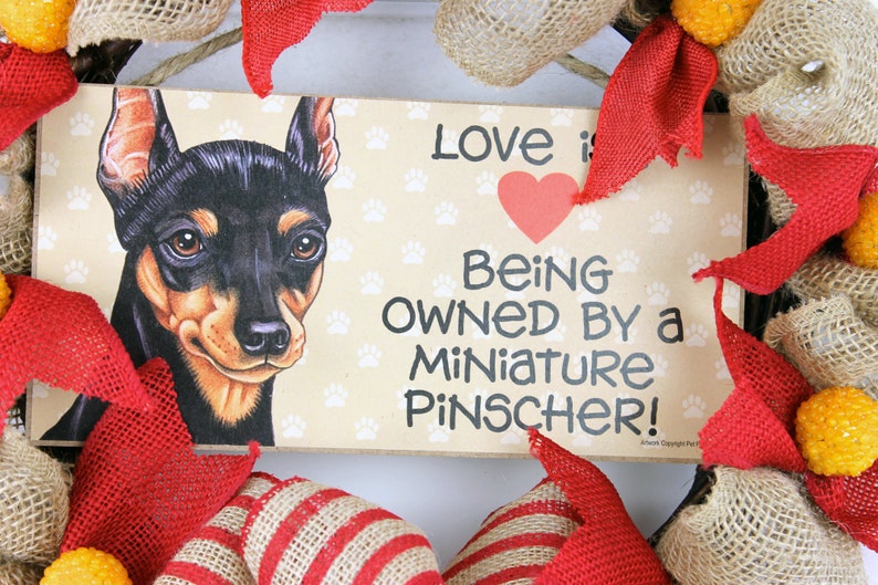 Pet Lover/'s Wreath Dog Lover/'s Wreath Personalized Min Pin Pet Wreath Miniature Pinscher Wreath Personalized Dog Wreath Min Pin Gift