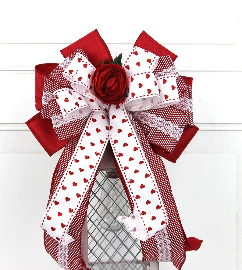 Large Valentines Day Bow Valentines Day Wreath Bow Large Etsy