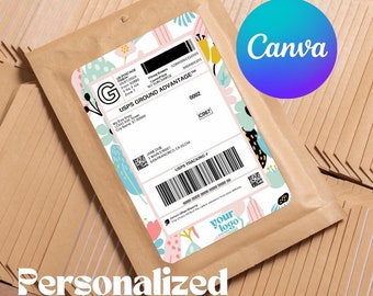 Personalized Etsy Shipping Label Frame | Branded USPS Postage Border | Customizable Canva Template | Add Your Brand to Mailer | Downloadable