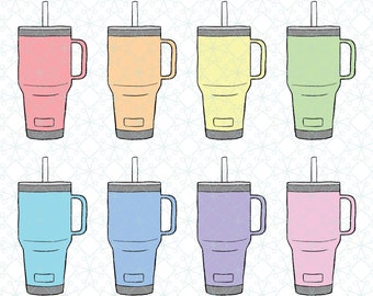 Pastell Regenbogen Becher Illustration | Sublimation PNG SVG (Digital)