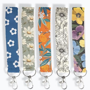 Llavero de muñeca con cordón / Llavero de muñeca con diseño floral / Llavero de muñeca / Correa para llave de automóvil / Lindo llavero / Regalo de viaje moderno