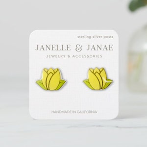 Flower Earrings | Tulip Earrings | Gift for Mother&#39;s Day | Spring Earrings | Floral Studs | Flower Jewelry | Gift for Her | Birthday