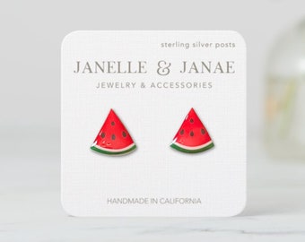 Watermelon Earrings | Sterling Silver | Resin | Party Favor | Cute Gift | Summer Style |  Cute and Fun