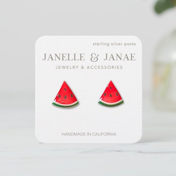 Watermelon Earrings | Sterling Silver | Resin | Party Favor | Cute Gift | Summer Style |  Cute and Fun