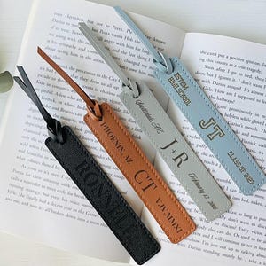 Custom Leather Bookmark | Engraved Faux Leather Bookmark | Personalized Gift for Book Lovers | Teacher Gift | Gift for Him or Her