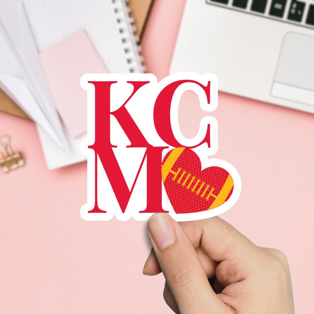 Kansas City Heart Football Sticker Love Statue Style KCMO Heart KCMO ...