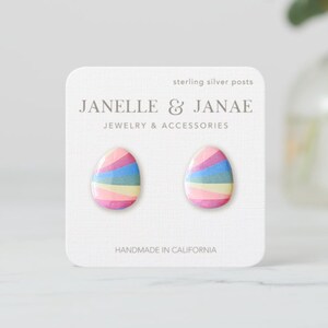 Colorful Easter Egg Stud Earrings | Easter Egg Jewelry | Rainbow Easter Egg | Easter Gift | Gift for Her | Hypoallergenic Earrings