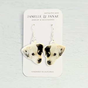 Personalized Dog Earrings | Custom Pet Face Earrings | Dog and Cat Jewelry | Pet Lovers Dangle Earrings | Unique Custom Animal Jewelry
