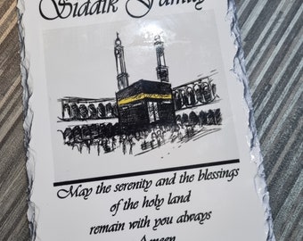 Personalised Rock Slate Frame Umrah Gift