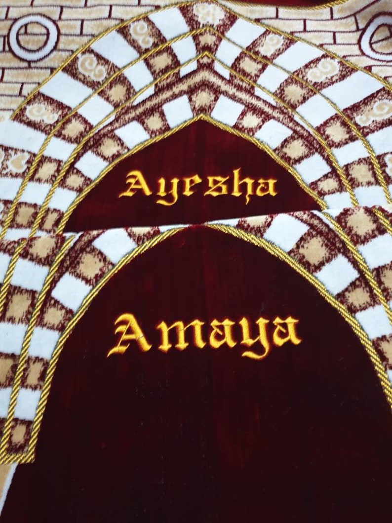 Personalised Prayer Mat Sajada Mussallah With Any Name Etsy UK