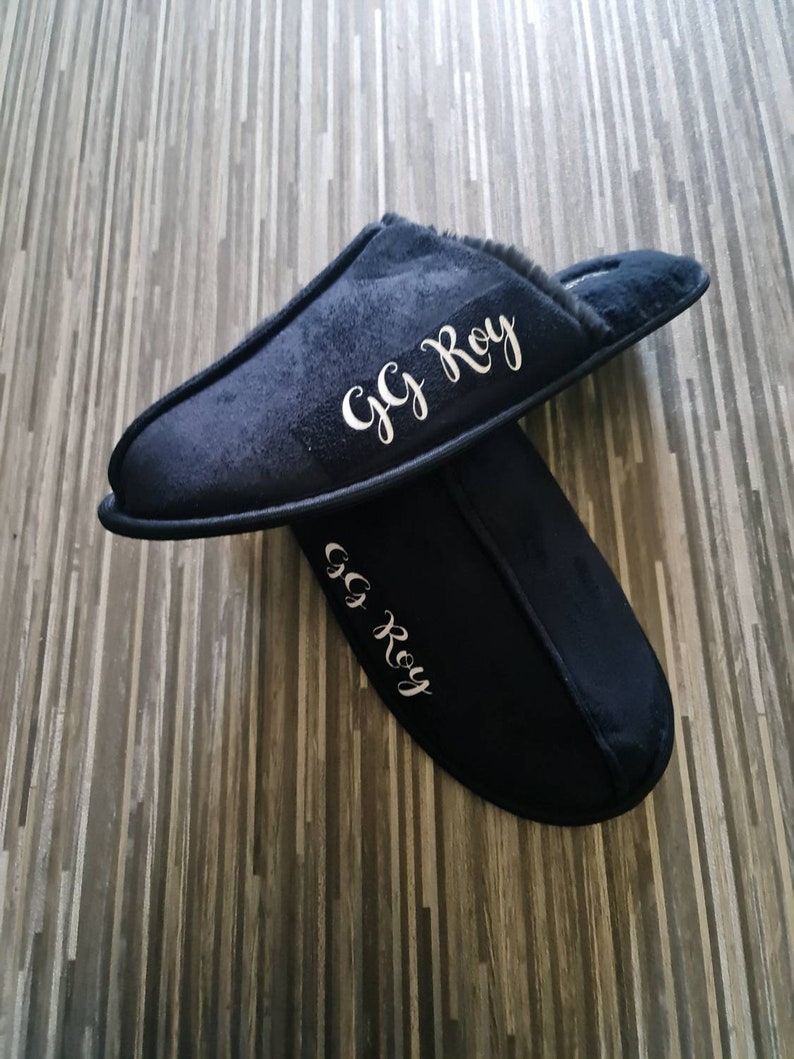 Personalised Mens Slippers with any name zdjęcie 1