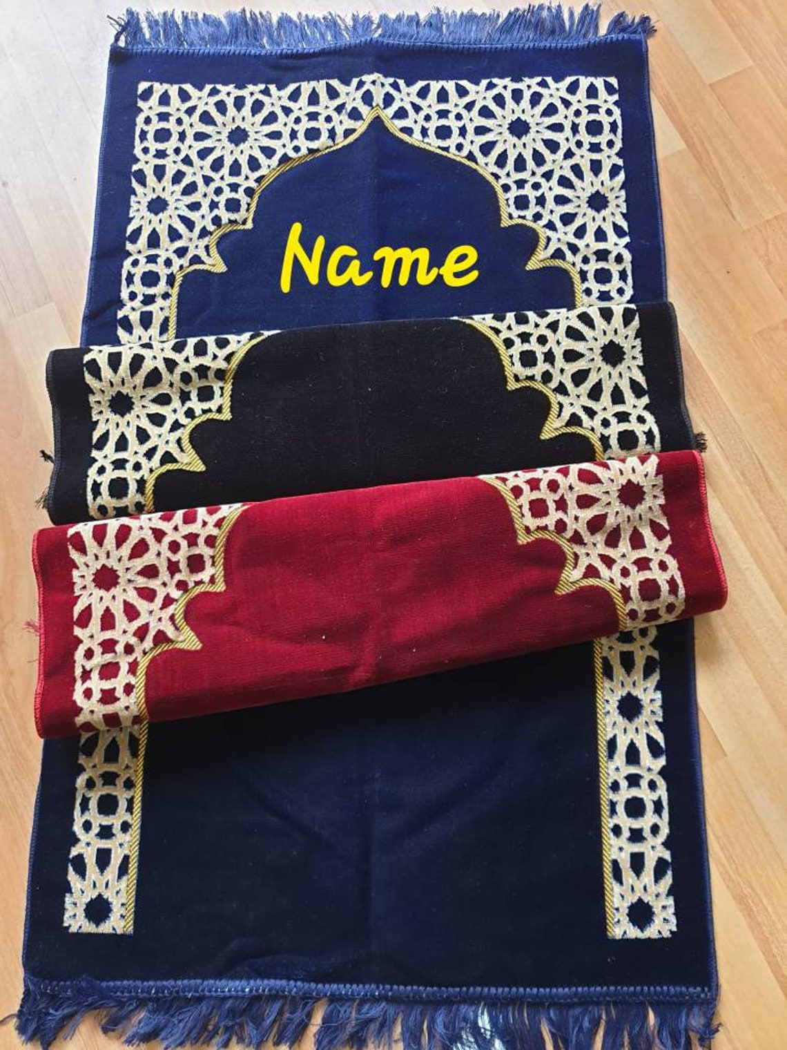 Personalised Prayer Mat Sajada Mussallah with any name Etsy
