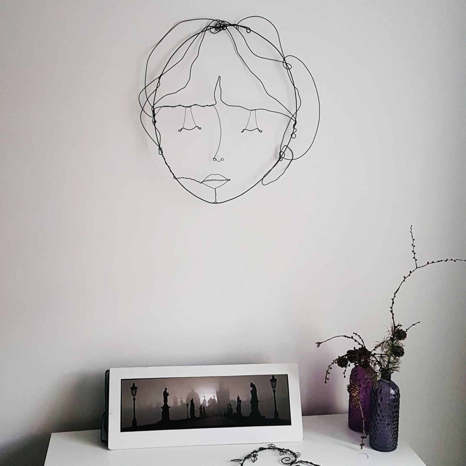 Wire Face Art Wall Art Unique Home Decor Wrought Iron Etsy