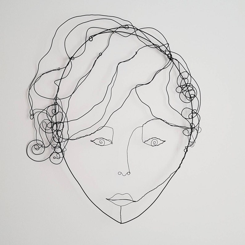 Wire Face Art Wall Art Unique Home Decor Wrought Iron Etsy