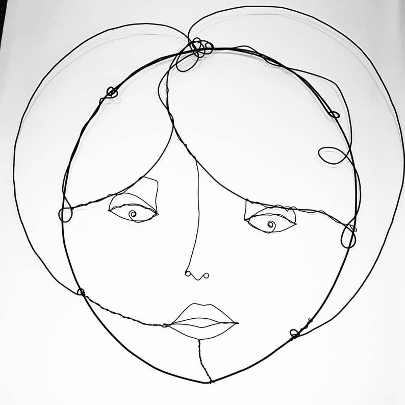 Wire Face Art Wall Art Unique Home Decor Wrought Iron Etsy