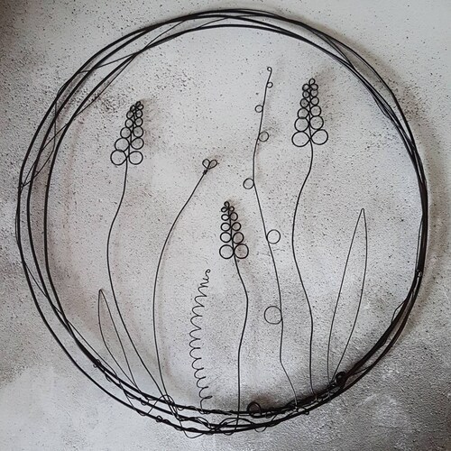 Snowdrops Wire Wall Art Garden Art Wrought Iron Style Etsy UK