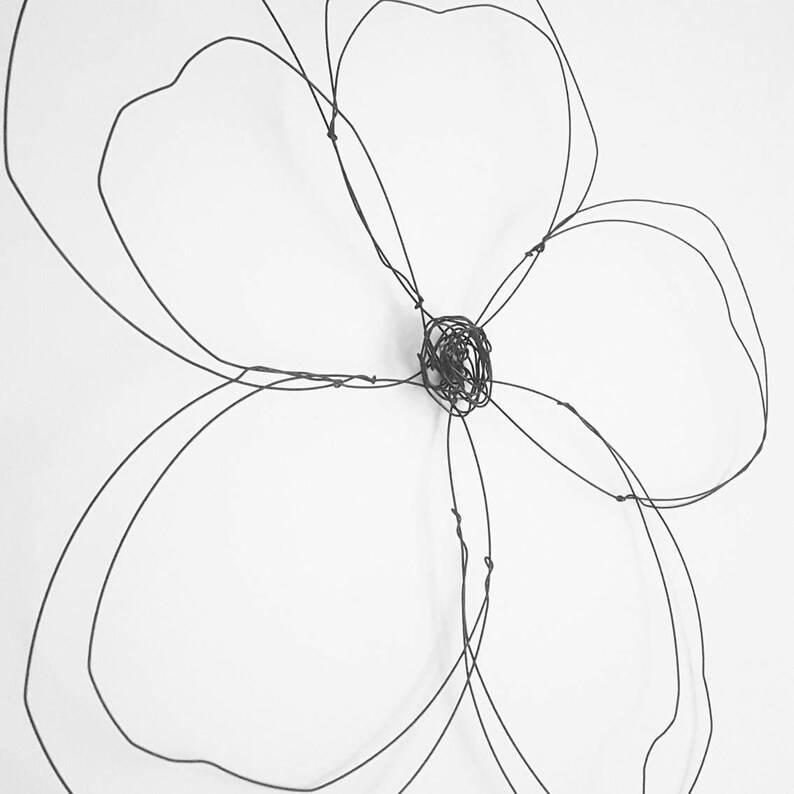 Wire Flower Wall Art Garden Art Wrought Iron Style Wall Etsy UK