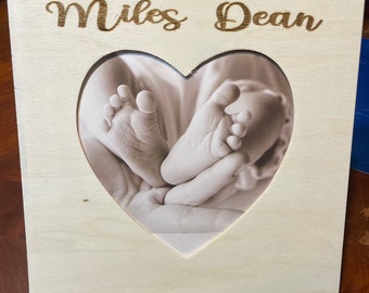 Newborn Custom Picture Frame Announcement Personalized Engraved