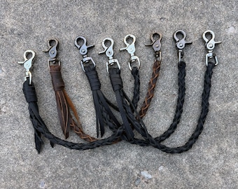 Leather Braided Wallet Chains