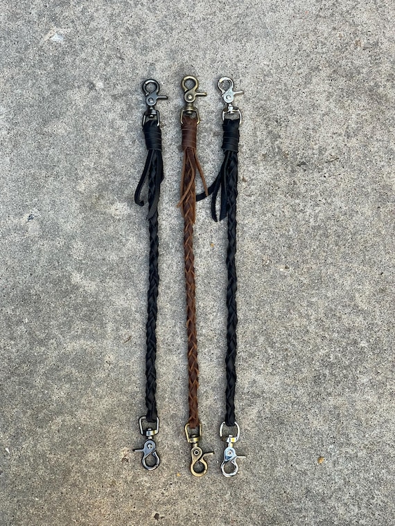 【VINTAGE】leather rope wallet chain 90s Genuine Leather Men's 7 in Eagle Oil Tanned Biker Chain