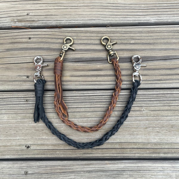Leather Braided Wallet Chains