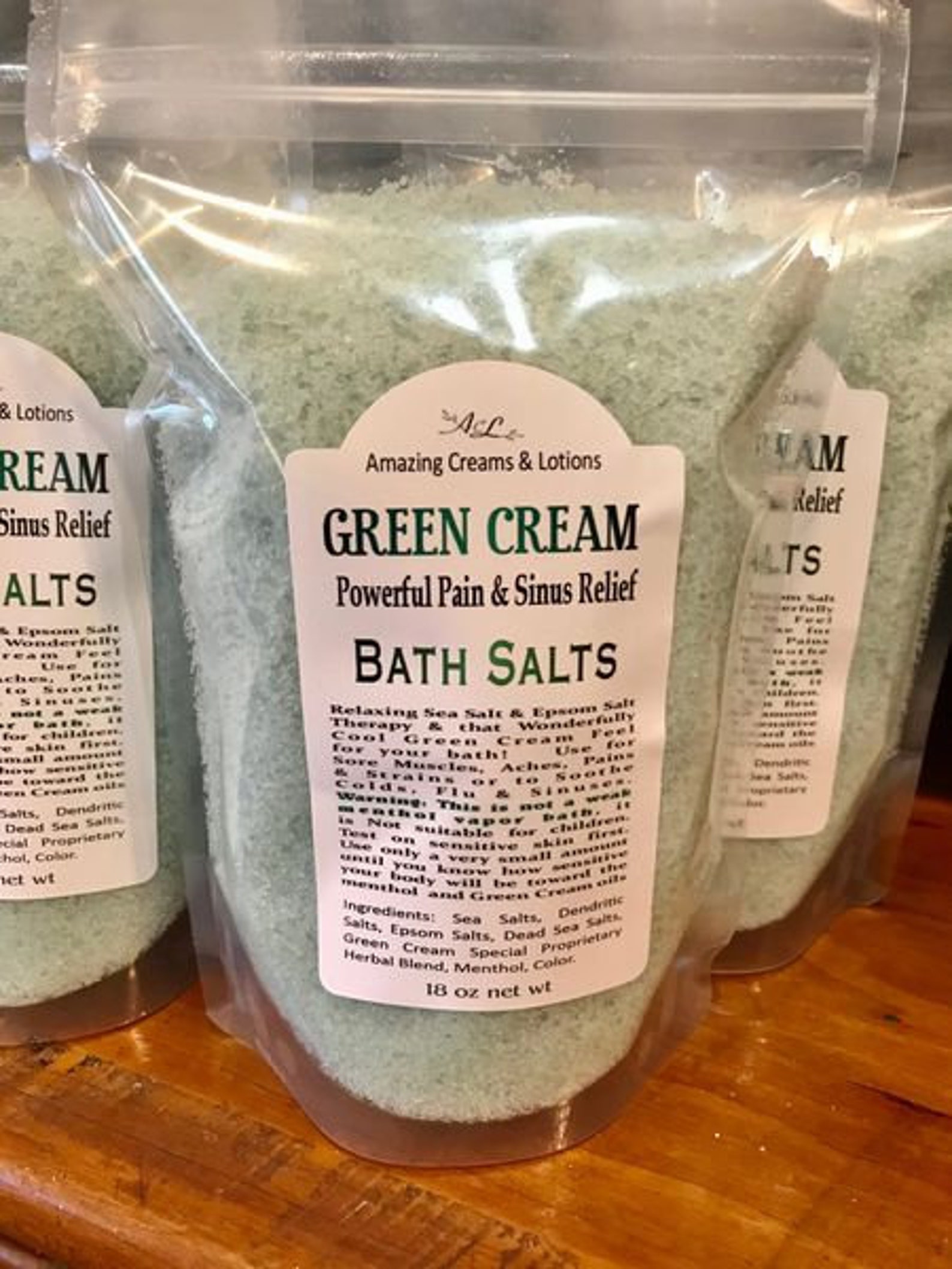18 oz Green Cream Bath Salts | Etsy