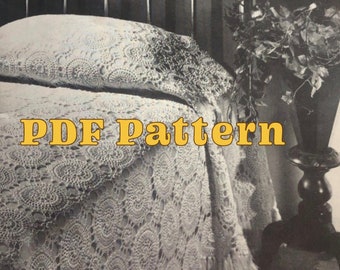 INSTANT DOWNLOAD PDF Vintage Crochet Bedspread Blanket Pattern