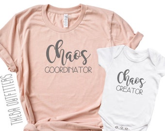 Mommy and Me Shirts, Gift for Mom, Chaos Coordinator Shirt, Chaos Creator, Mommy and Me outfits, Marching Shirts, Mother's Day, Baby Shower